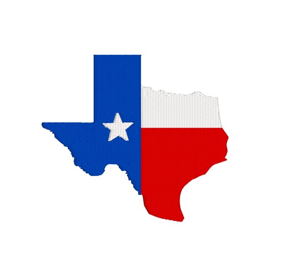 BUY 2 GET 1 FREE Texas Shape Flag Machine Embroidery Design