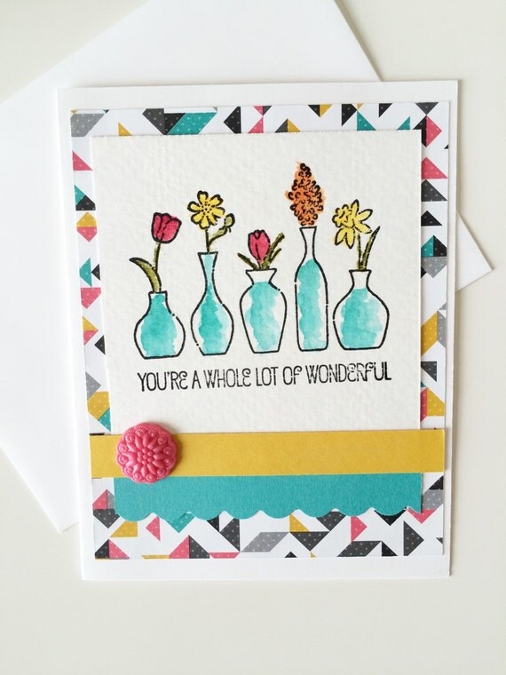 Watercolor card handmade greeting card any by