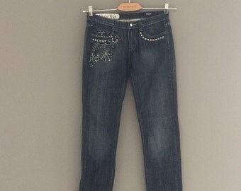 CASUAL EMBROIDERED JEANS, jeans for women, chic pants, whimsical pants, for her, gift for her, made in Italy