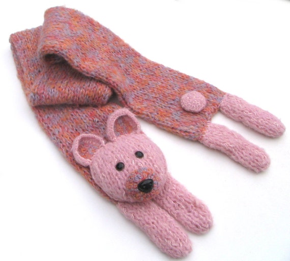 Soft bear handmade long scarf animal scarf bear teddy