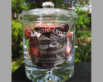 Personalized Engraved Crystal Cookie Jar - Engraved Biscuit Jar - Galaxy Crystal Jar