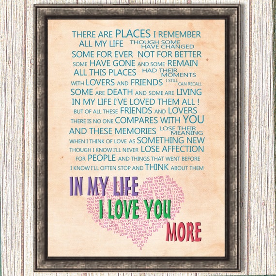 Custom love gift Song Lyrics Love quote with by HappyHouseNo1