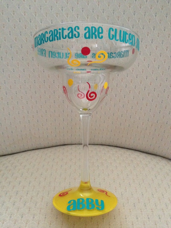 Gluten Free Margarita Glass Personalized Margarita by GlassyGurlz