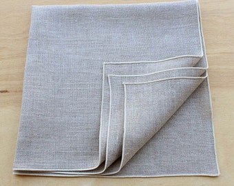 Organic Napkins, Natural Napkins, Linen Dinner Napkins, Thanksgiving Napkins, Organic Wedding, Shown in "Stone" Natural, Set of 4, 20"