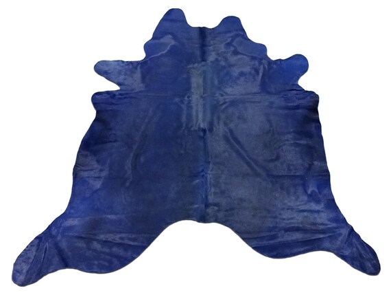 C-1021 Navy Blue Cowhide Rug Dyed Size: 7.5' X 7' by Cowhidesusa