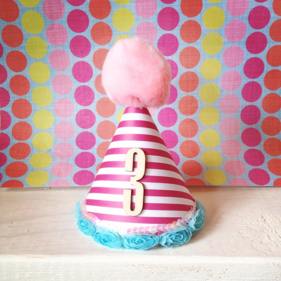 Items similar to Birthday party hats, baby girl birthday hats, party