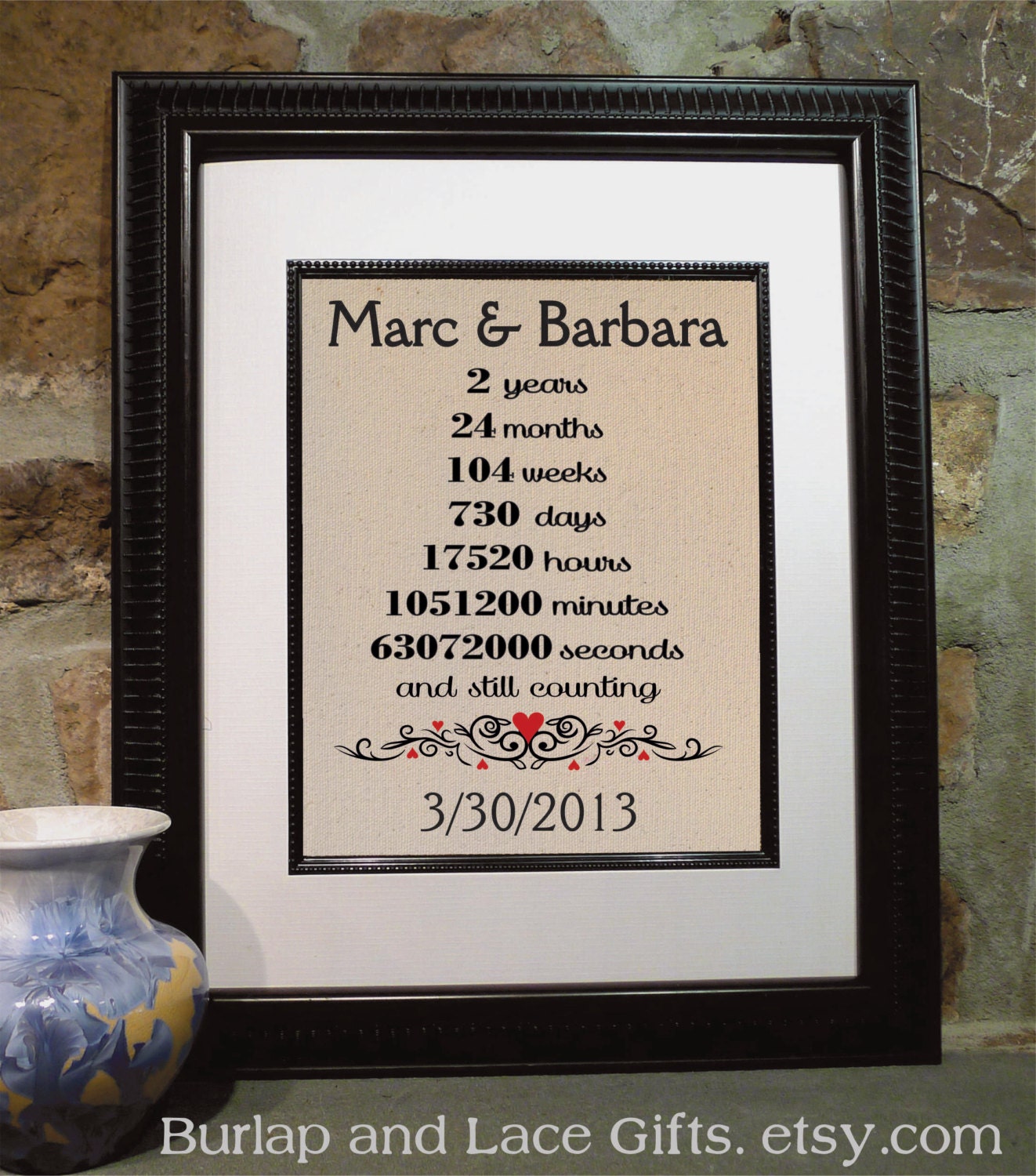Cotton Anniversary Gift second year Wedding Anniversary