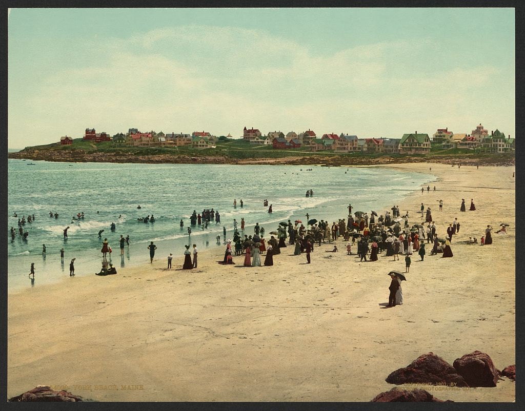 York Beach Maine 1901. Vintage photo postcard reprint