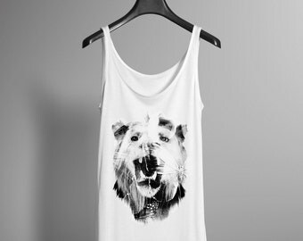 Lion and Butterfly Tank - Photography Tank - Graphic Tank - Womens Tank - Art