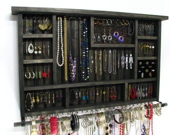 Wall Hanging Jewelry Holder in Espresso