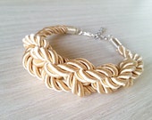 Beige Rope Bracelet, Knot Bracelet, Braided Bracelet, Nautical Bracelet, Navy Bracelet, Twisted Bracelet, Nautical Wedding, Cord Bracelet
