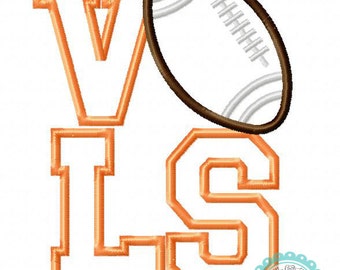 Stacked Tenneesee Vols Football Machine Embroidery Applique Design