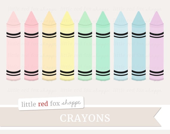 Pastel Crayon Clipart Black Stripes Clip Art by LittleRedFoxShoppe