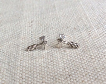 Sterling Silver Axe Stud Earrings - Viking Axe Earrings - Viking Axe ...