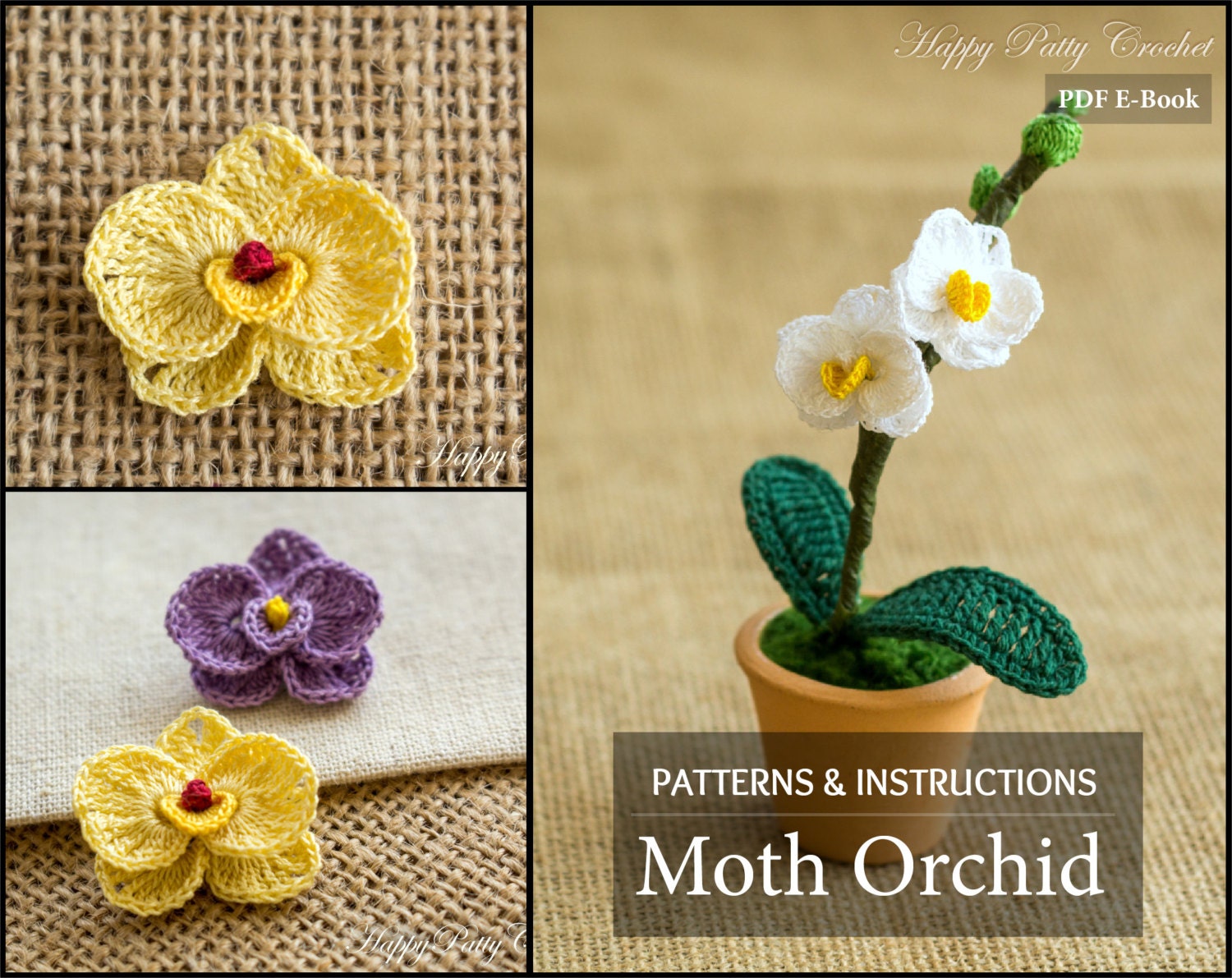 Mini Crochet Orchid Pattern Crochet Flower Decoration Easy