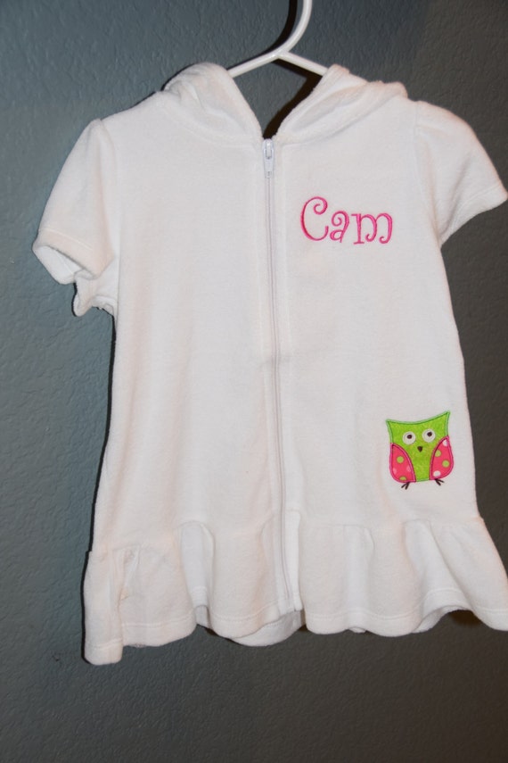 Personalized Zip Up Toddler Pool Robe by LittleHawkBoutique