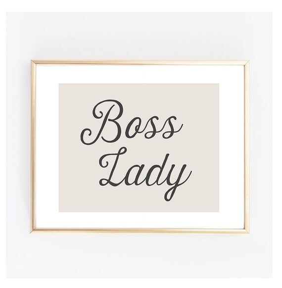 Boss Lady Printable Office Wall Art Typography Print