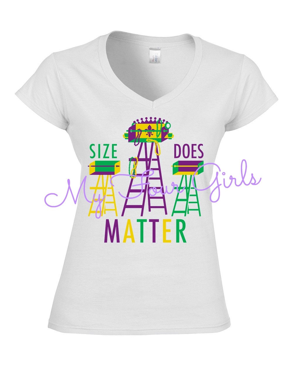 Mardi Gras Shirt Womens Shirt Purple Green Gold Shirt Ladder