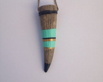 B L A C K T I P • S T R I P E S | Deer Antler Necklace | Horn Necklace