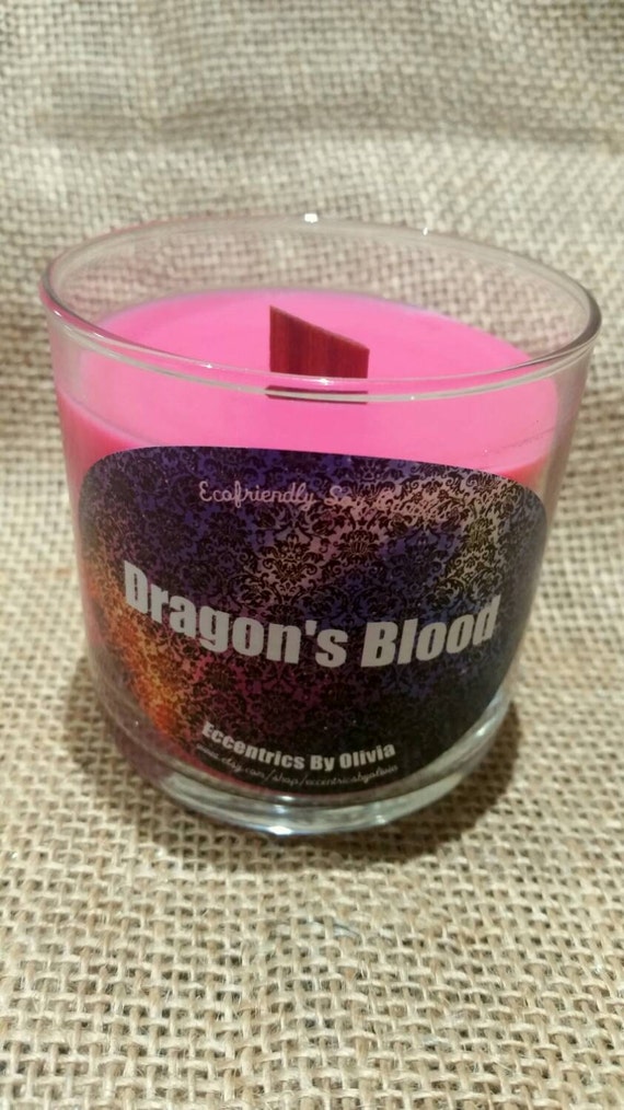 Wood Wick Soy Candle Dragon's Blood Scented by EccentricsByOlivia