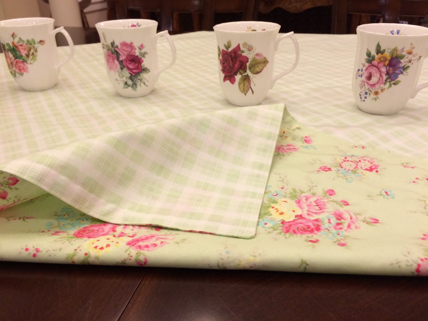 MADE TO ORDER Shabby Chic Table Topper by comfortandjoyfabrics