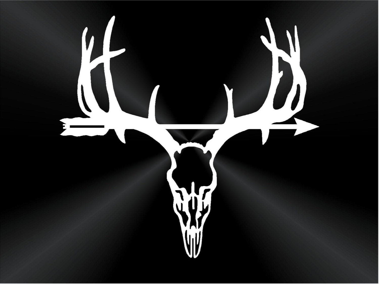 Deer Rack Decal w-Arrow Buck Rack Decal Deer by TruLineDecals