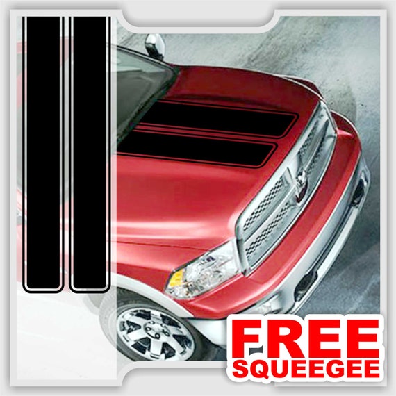 Dodge Ram Sport Truck Hood Double Stripe Vinyl Decal Custom