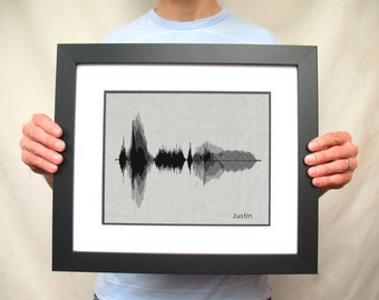 Name Sound Wave: D - J Voice Art / Soundwave Print - Wall Art and Room Decor - Unique Gift Idea for Kids Room