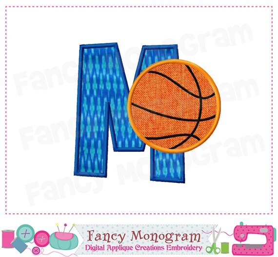 Basketball Monogram M appliqueBasketball Letter M