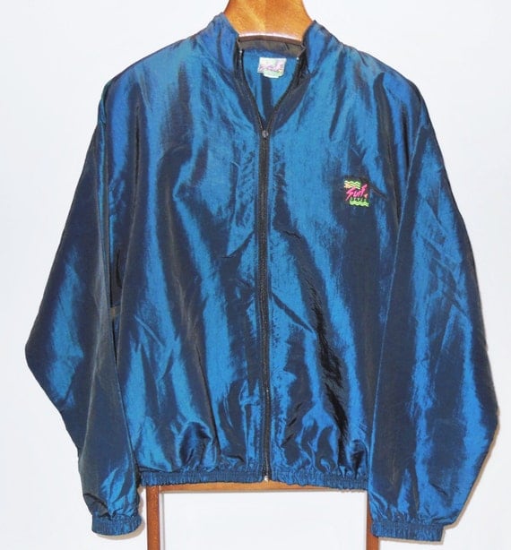90s Surf Style Windbreaker Jacket Iridescent by BLOCKPARTYVINTAGE