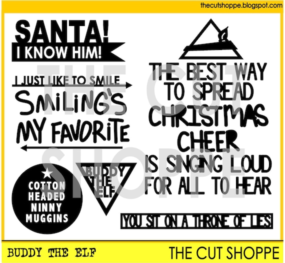 The Buddy the Elf cut file includes 6 Elf themed icons, that can be used on your scrapbooking and papercrafting projects.