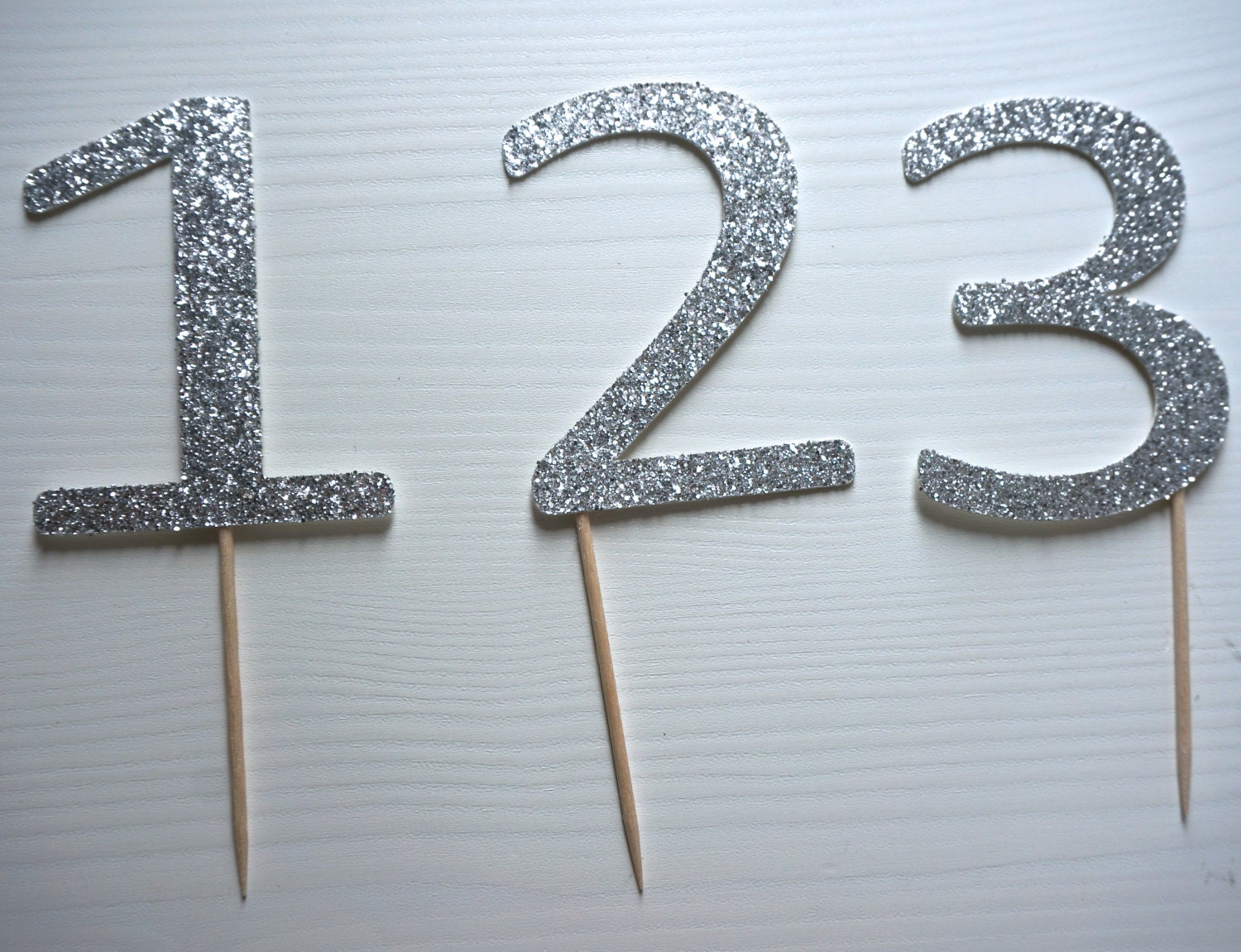 Silver Glitter Wedding Table Numbers by ForTheLoveOfRosie on Etsy