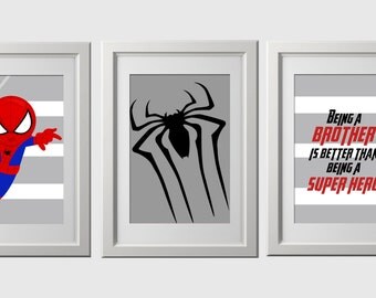 Spiderman Wall Decor brother quote superhero wall art prints super hero wall art Spiderman Wall Decor brother quote superhero wall art prints super hero wall art