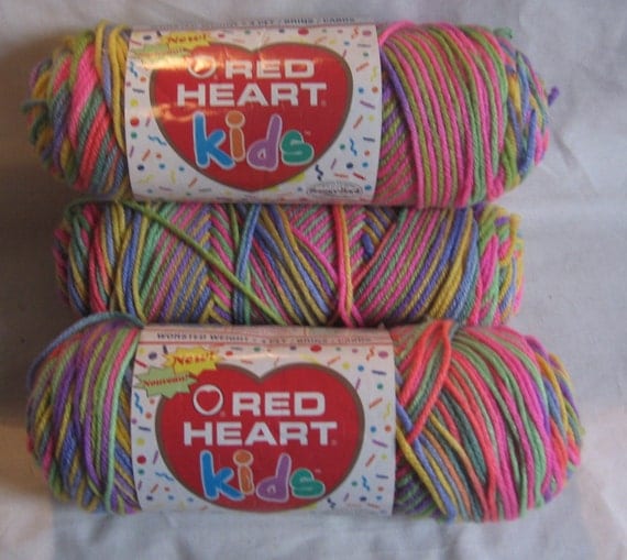 Red Heart Kids Acrylic Yarn Sherbet Print Color 2 4oz