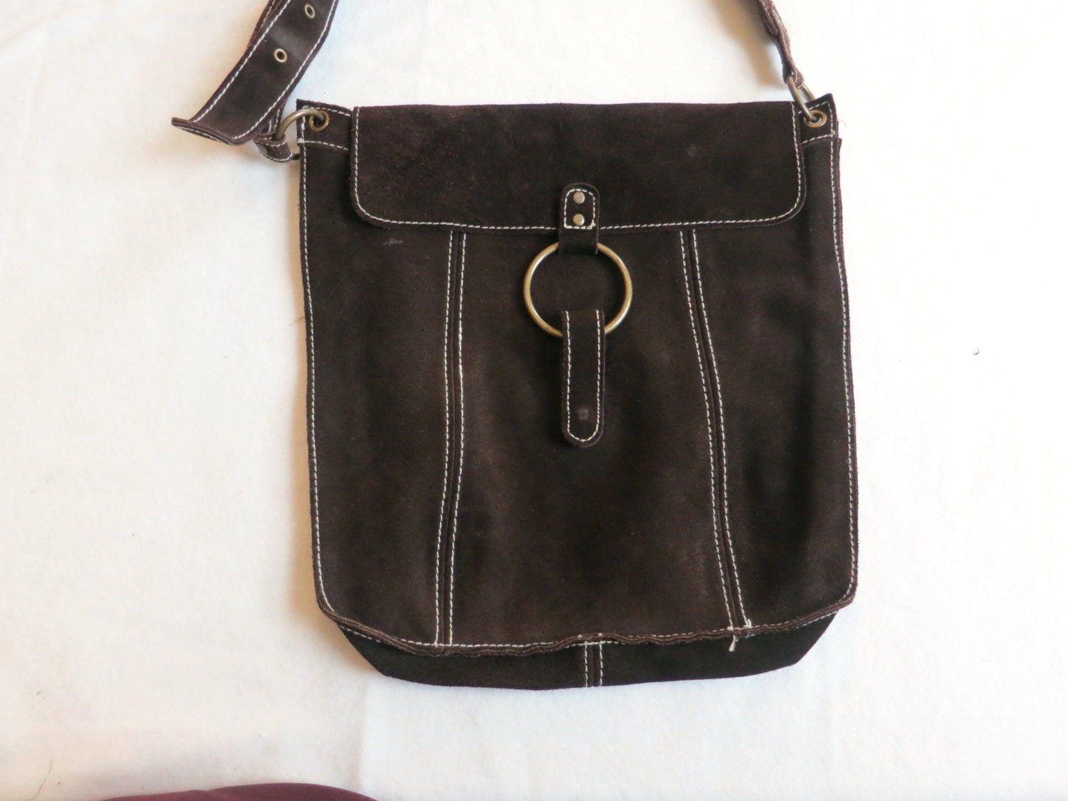 mens suede messenger bag