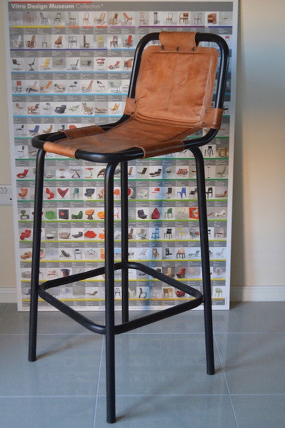 Industrial Leather Bar Stool (Set of 2)