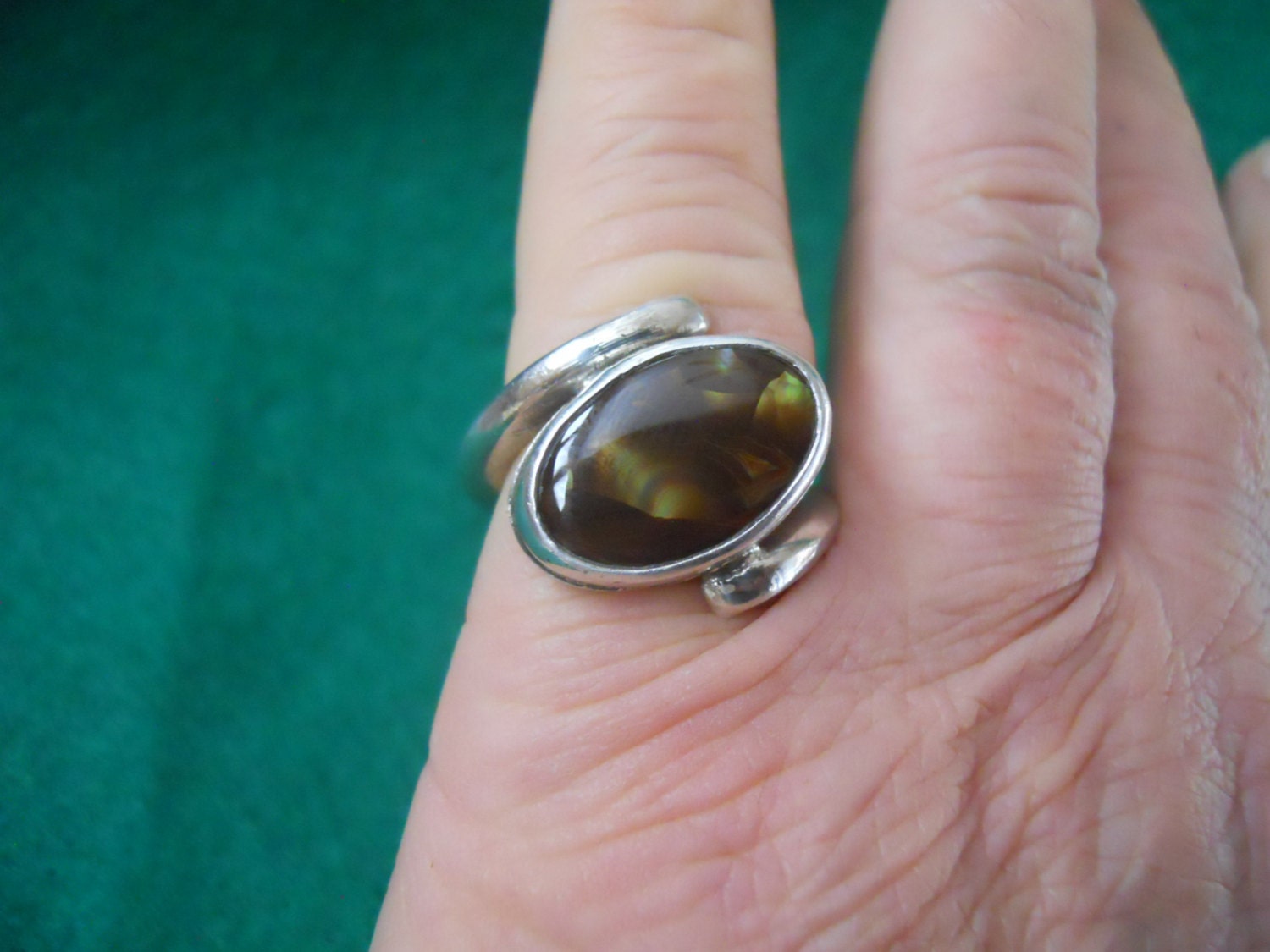 Sterling Silver Mexican Fire Agate Ring Sz 9 12 