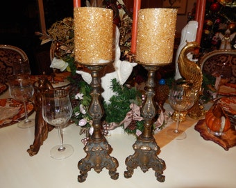 BRASS ORNATE CANDLE Holders