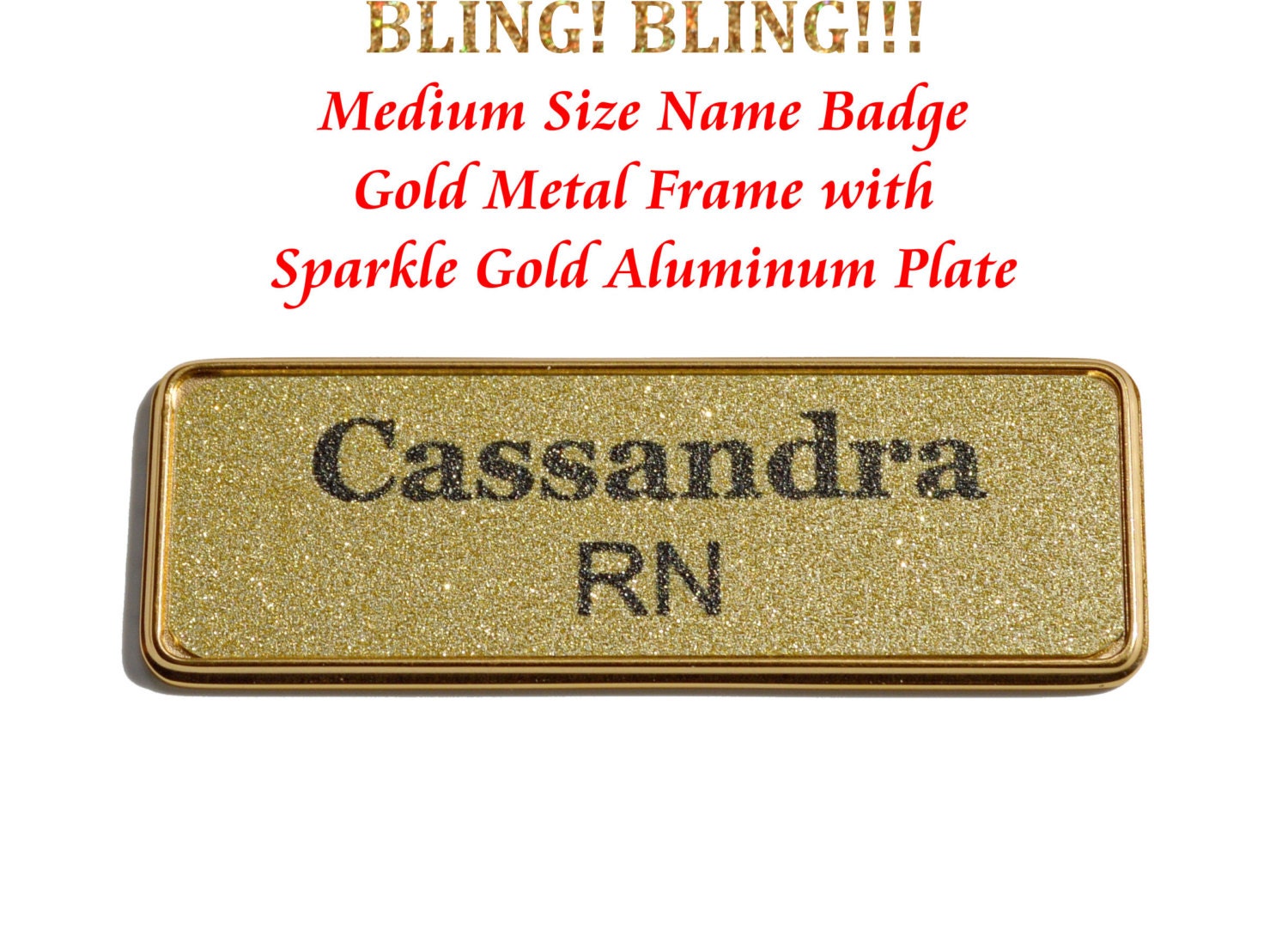 Name Badges with Fastener Bling Bling Name Tags