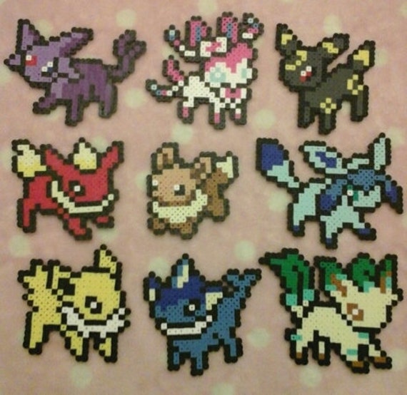 Items similar to Perler Bead Eevee Evolutions Pokemon on Etsy