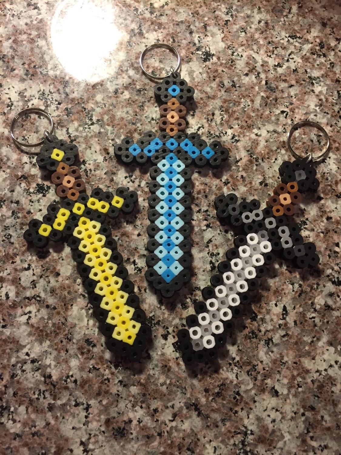Perler Beads MinecraftInspired Sword Keychain by BabeCreates