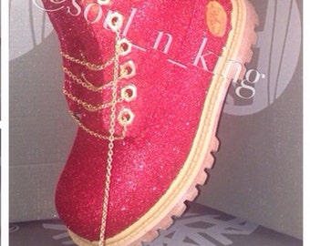 custom glitter timberlands