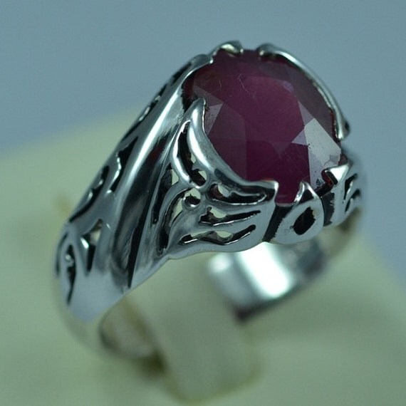 Awesome Sterling Silver 925 Natural Ruby Men Ring Persian Design ...