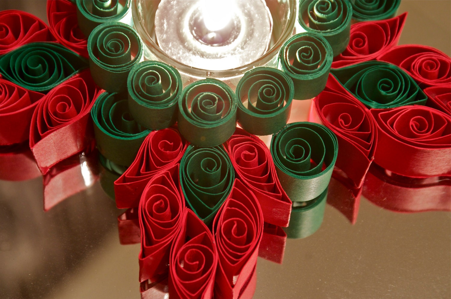 Quilled Christmas Tea Light Holder Candle Holder Tealight
