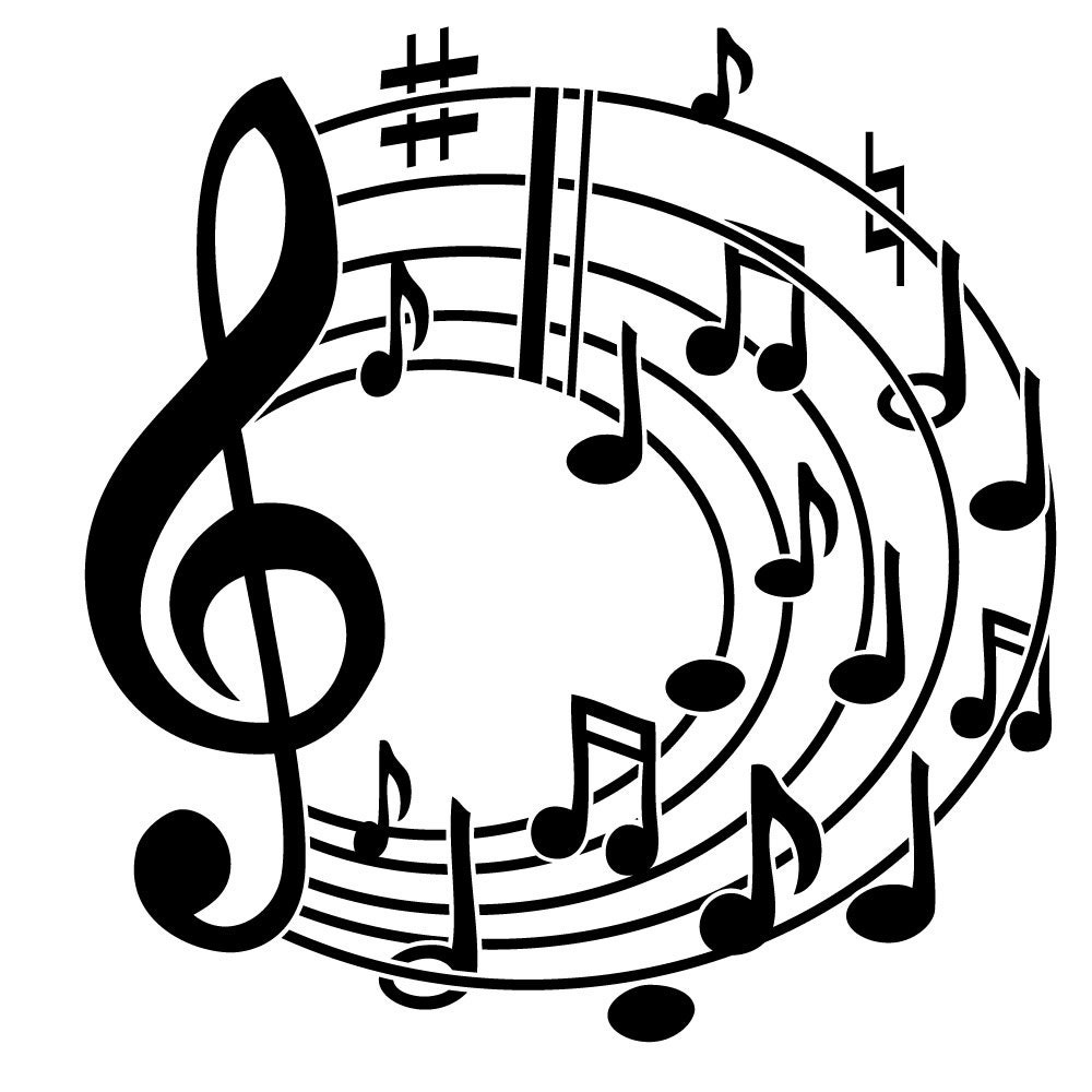 Music design on 9x9-inch Stencil Sheet