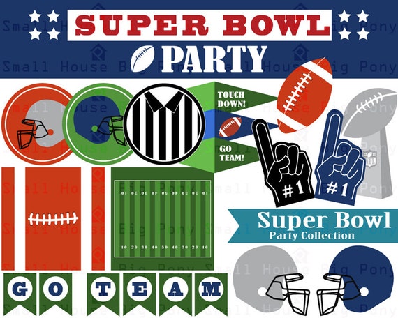 Super Bowl Clip art Clipart Party Collection Instant