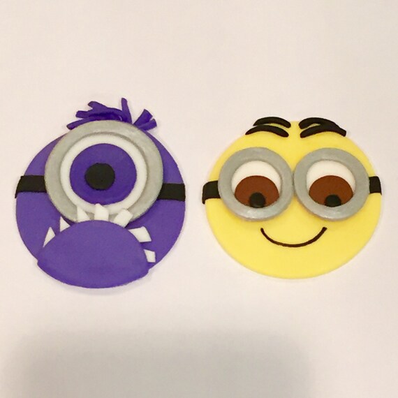 Edible Fondant Minions inspired Cupcake Toppers