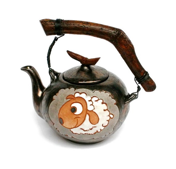Teapot Funny Sheep Funny Sheep Pottery Teapot by MMceramicdesign