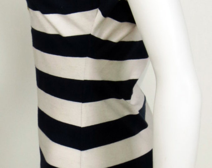 80s Roccobarocco embroidered nautical stripe jersey dress