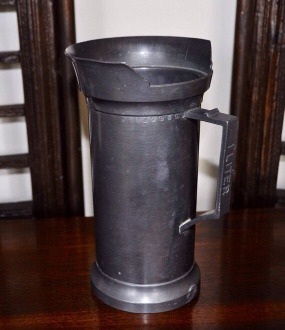 Pewter pitcher 1 liter with markings by RJvintagencounters on Etsy
